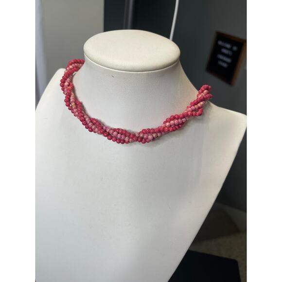 set of two pair 1980s wrap beads lighter and darker shades of pink mauve - Picture 10 of 16